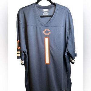 NWOT NFL Team Apparel Chicago Bears Justin Fields Navy V Neck Jersey - Size 2XL